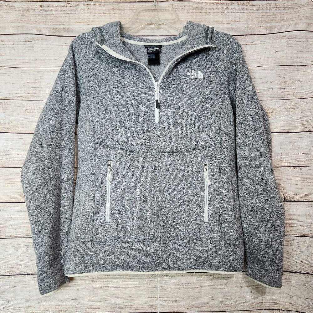 The North Face Sweater Hoodie Women's SP Gray Half-Zip Outdoor Jacket Fleece
